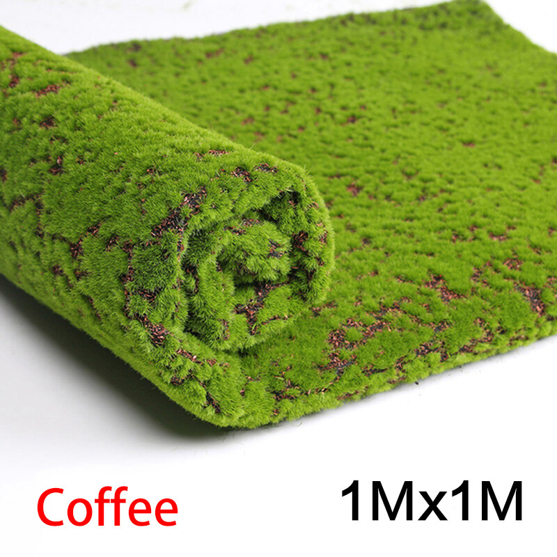 yurongfx 100x100cm Shop Home Decoration Wall Green Plants Lawn Simulation Moss Turf DIY Artificial Grass Board Wedding