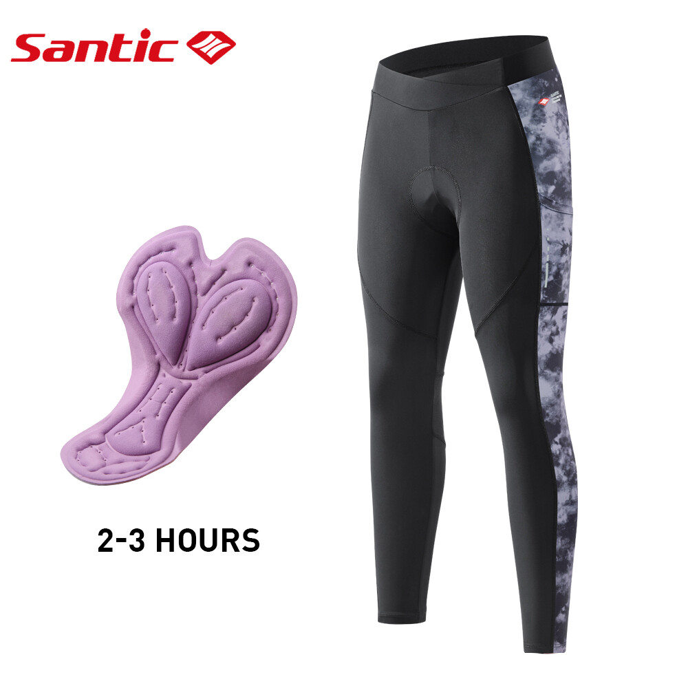 Santic Cycling Pants Women 4D Padding Professional Breathable High Elasticity Reflective Coolmax Pocket K9LD021