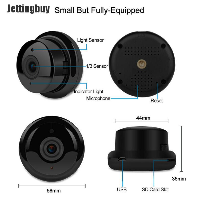 [Jettingbuy]  HD 1080P V380 Wireless WiFi Camera Hiden Webcam Home Security Night Vision