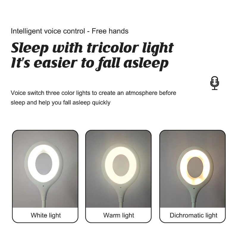Voice Control Night Light USB Direct Plug Portable Led Desk Lamp Eye Protection Study Reading Table Light Dormitory Bedside Lamp