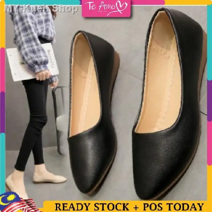 Kasut Formal Kulit Wanita Korean Style New Trend Comfortable Casual Soft Sandals Pointed Flat Women Shoes Lazada