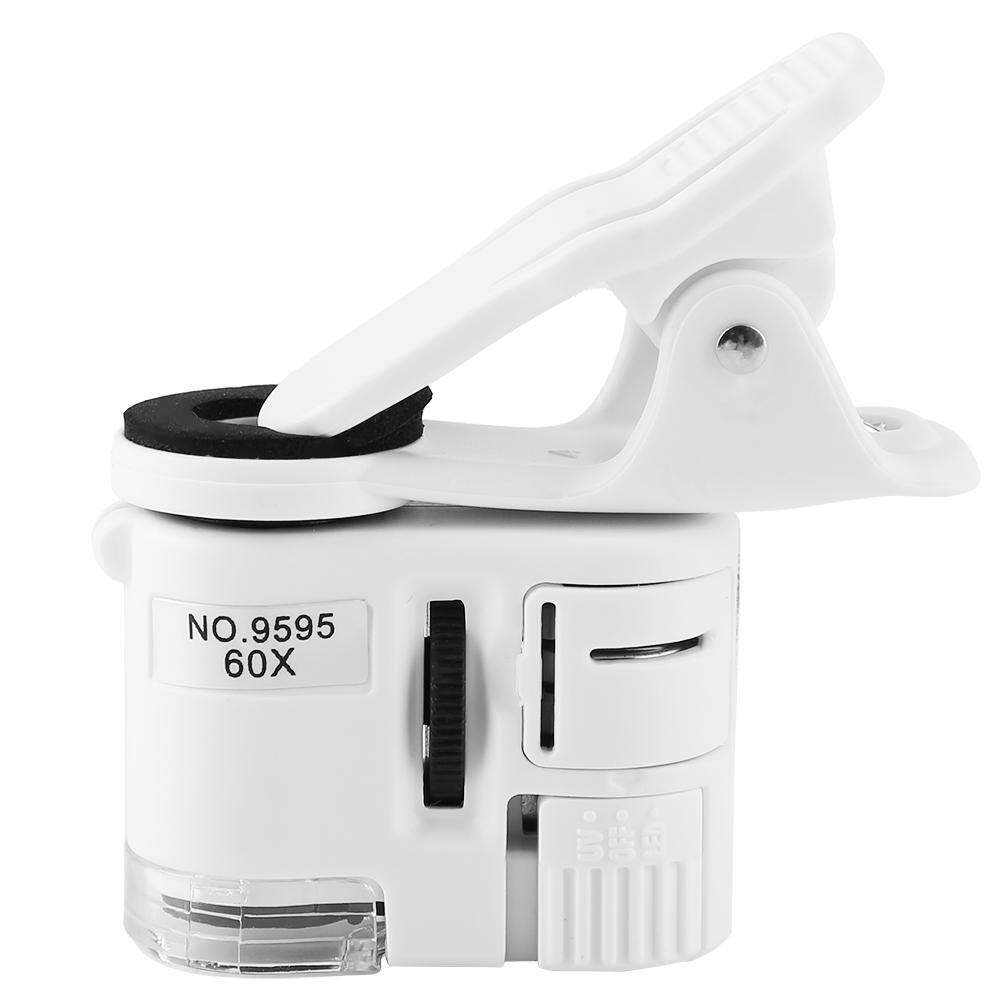 60X Mobile Phone Microscope Magnifier Universal Cellphone LED Macro Lens Optical Zoom with Micro Camera Clip Optical Instrument