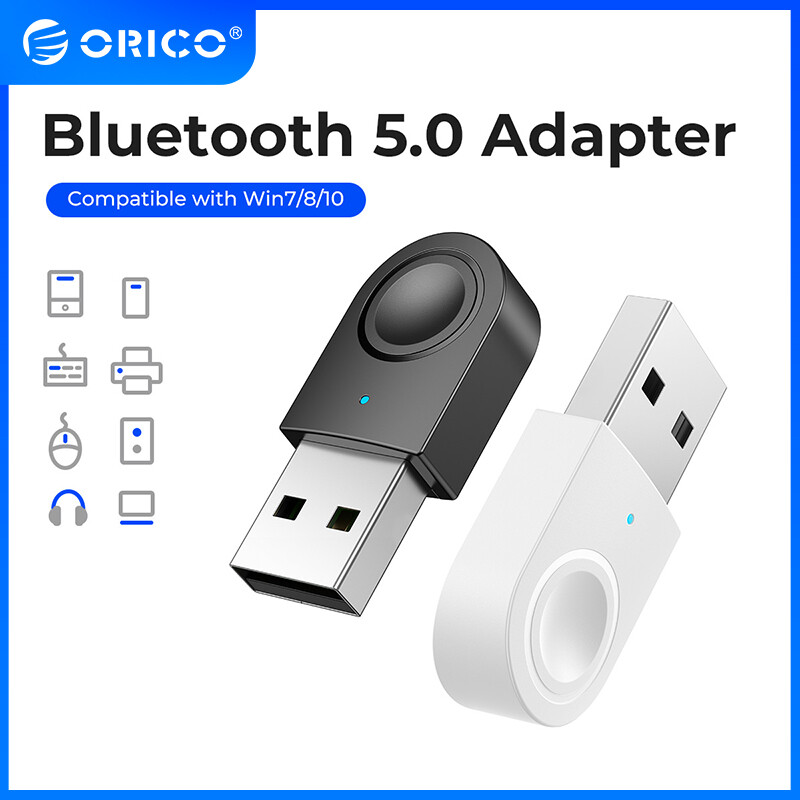 ORICO USB Bluetooth Adapter Dongle 5.0 Portable Bluetooth Receiver Transmitter Support Windows 7/8/10 for PC Laptop Keyboard(BTA-608)
