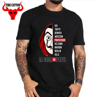 Tv Series Camiseta La Casa De Papel T Shirts Homme Bella Ciao El Professor T Shirts