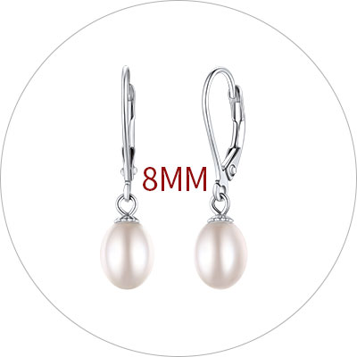 ChicSilver Pearl Earrings 925 Sterling Silver Freshwater Cultured Pearl Dangle Leverback Earrings for Women