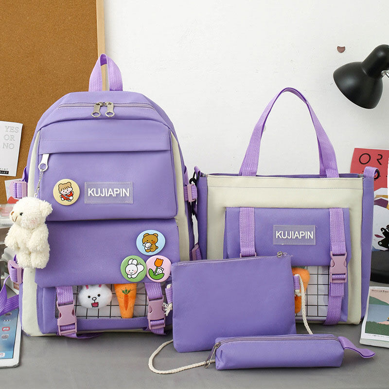 IQANGEL Korean version of backpack leisure bag high school students large capacity leisure school bag