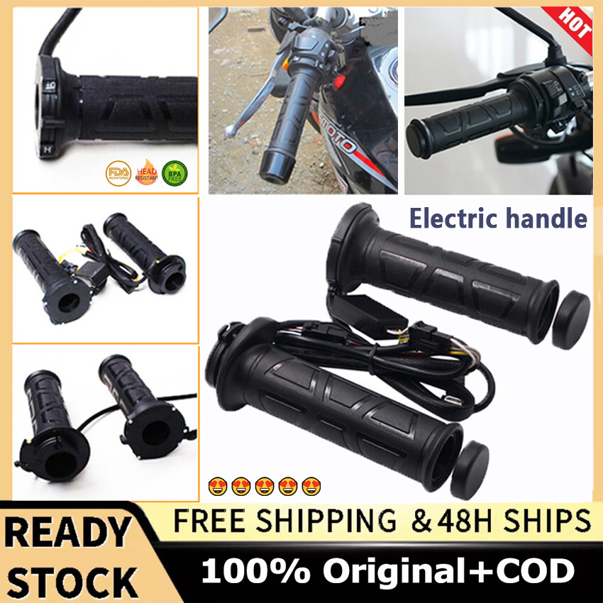 【Ready Stock+COD】Universal Motorcycle 22mm Electric Hand Heated Grips Molded Grips ATV Warmers Adjust Temperature Hot Handlebar
