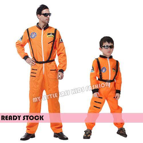 Children Kids Role Orange/White Astronaut Costume Smart Occupation 4-12y Adult toys for Boys