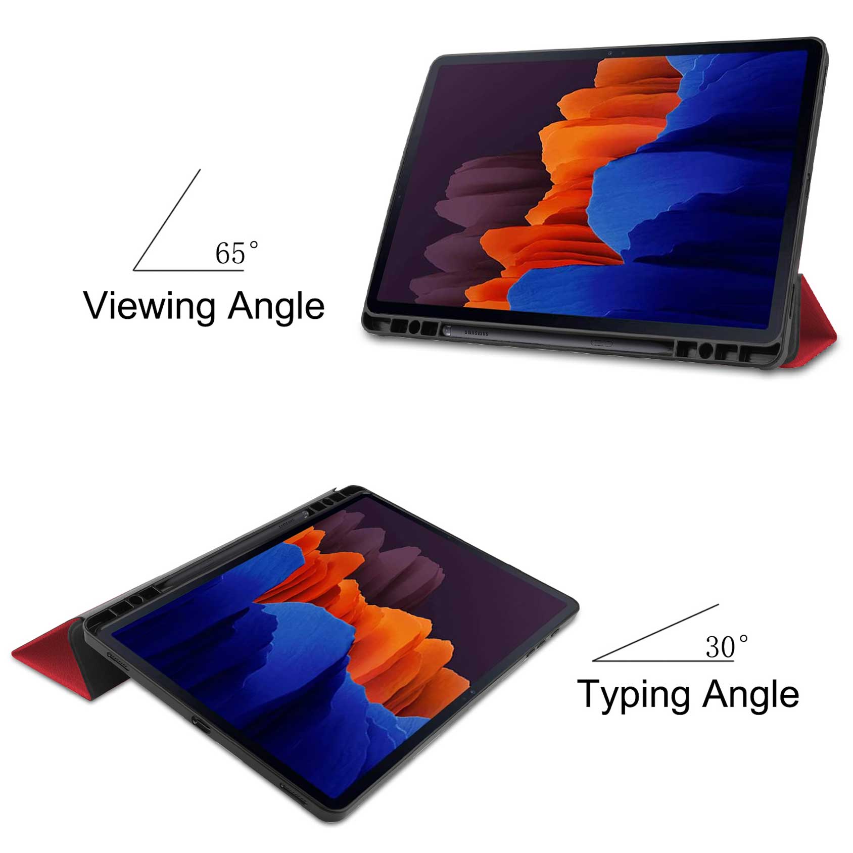 Case for Samsung Tab S8 Plus 12.4 inch 2022,[Built-in Pencil Holder] Slim Lightweight Trifold Stand [Auto Sleep/Wake] Smart Case for Galaxy Tab S9 FE Plus/Tab S9 Plus/Tab S8/Tab S7 FE/ Tab S7 Plus/Tab S7 11