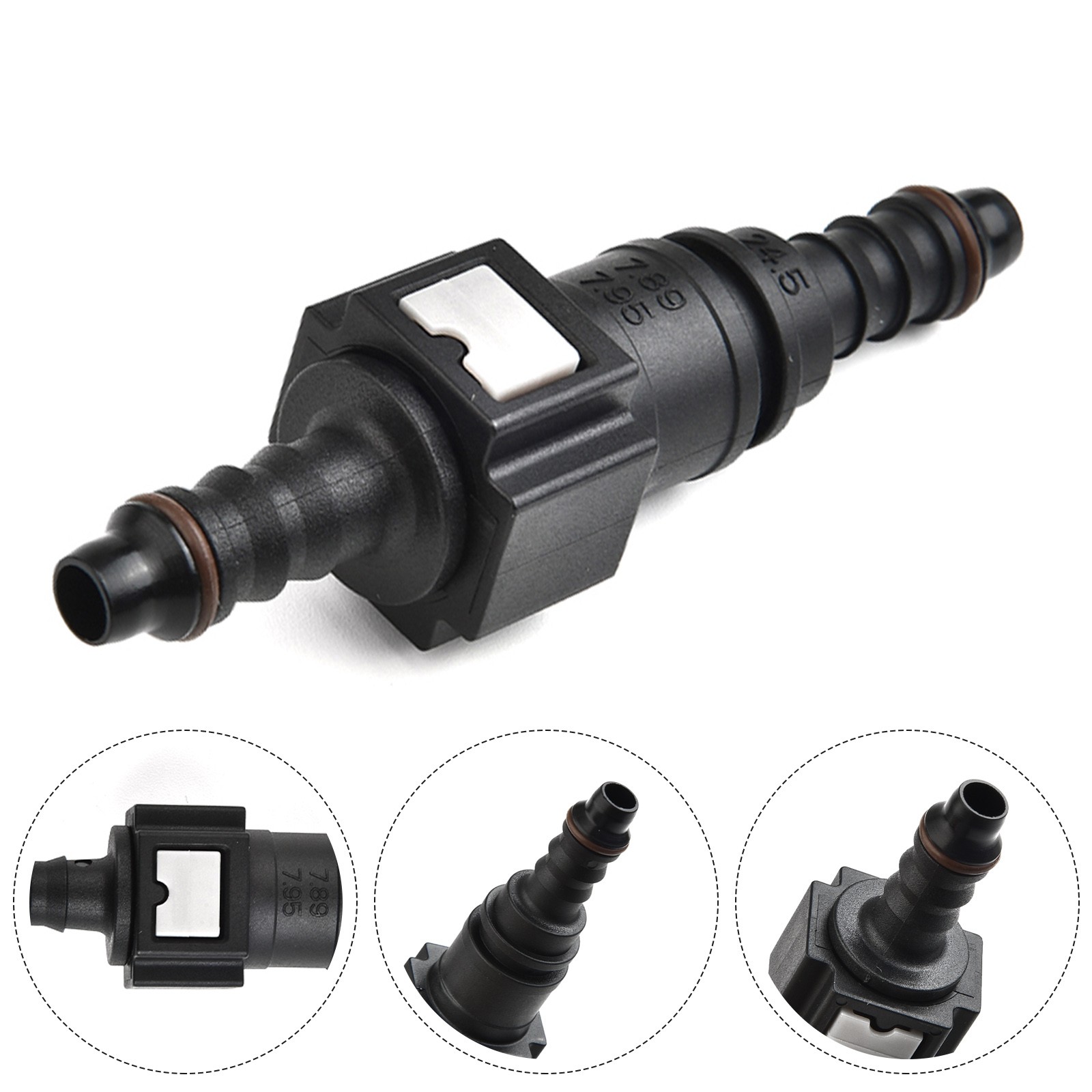 Straight 7.89mm Fuel Line Hose Quick Release Connector For: 6mm Inner Diameter