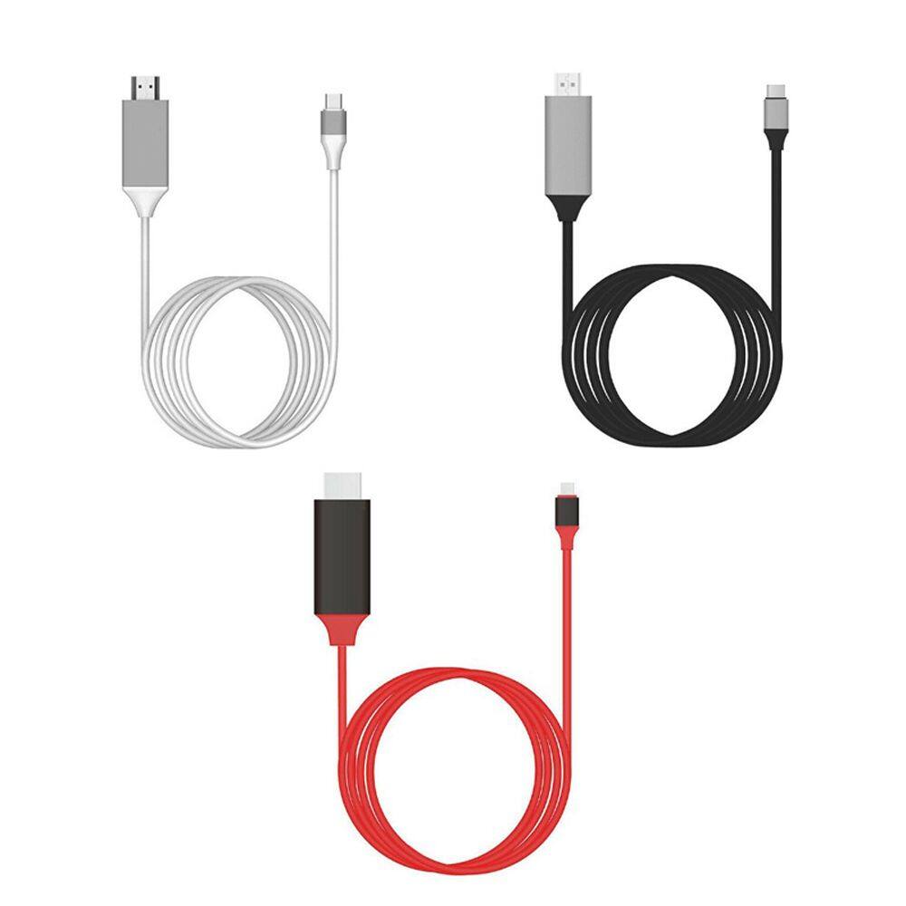 GEHW Type C 2m HD USB Hubs HDMI-compatible Cable Computer Accessories Type C To HD Cable Projection Line HDMI Adapter USB C 3.1 to HDMI Cables Conversion Line Type C to HDMI Adapter USB C to HDMI Cable