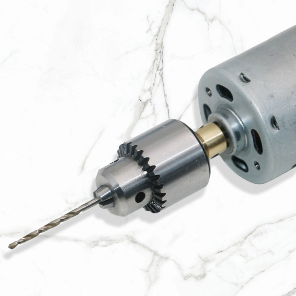 Micro Motor Drill Chuck Clamping Range 0.3-4mm Mini Taper Mounted Drill Chuck Wrench 3.17mm Brass Electric Motor Shaft Chuck