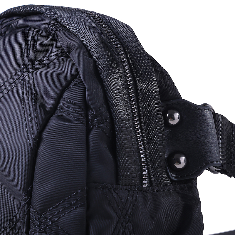 Black Messenger Bag Large-capacity Simple and Versatile Wide-band Rhombus Shell Bag