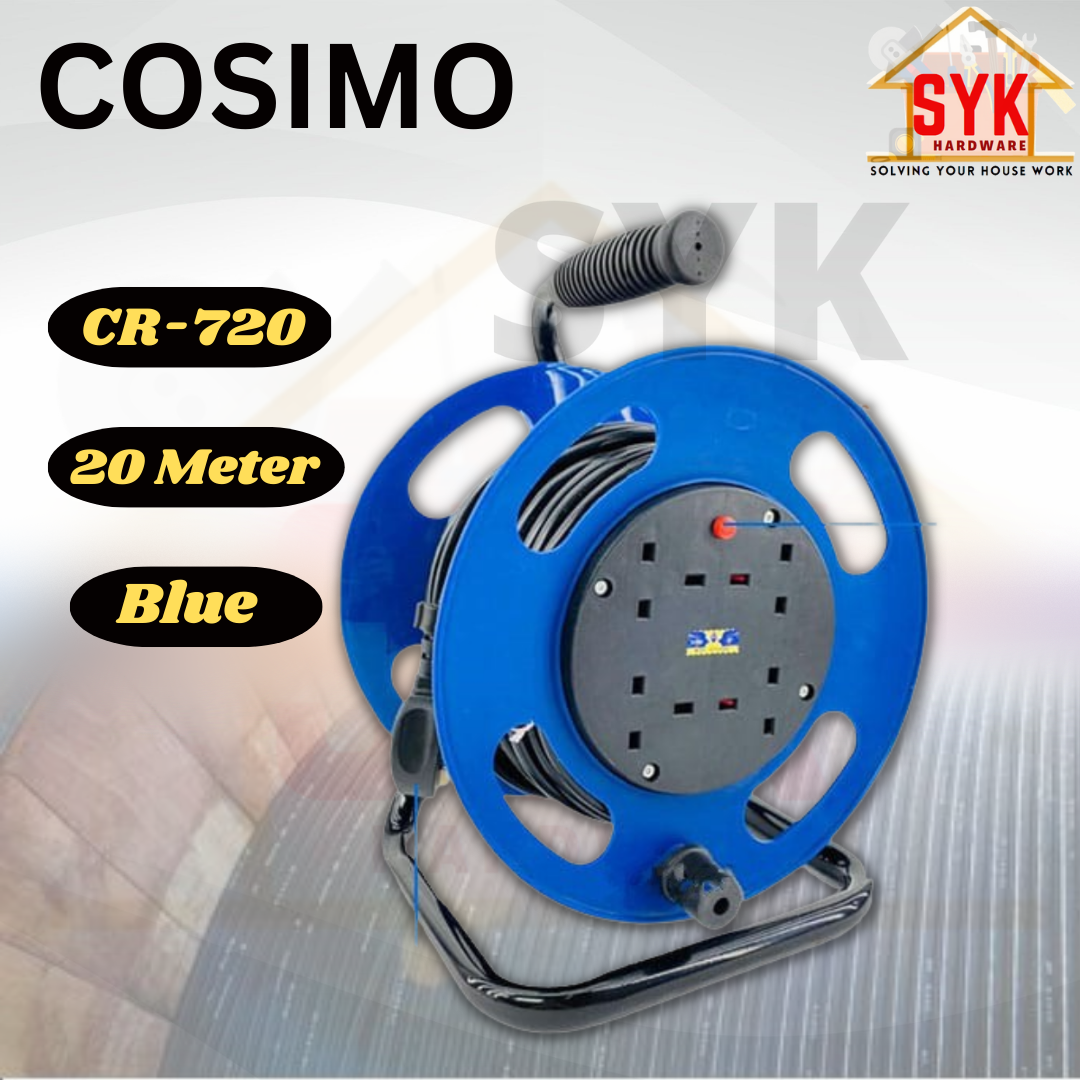 SYK COSIMO CR-720 CR-730 Extension Cord Reel 4G Cable Reel Heavy Duty Cord  Reel Penyambung Wayar 30Meter 20Meter Home Appliances Electrical Circuitry  & Parts Electric Sockets & Extension Cords Negeri Sembilan, Malaysia