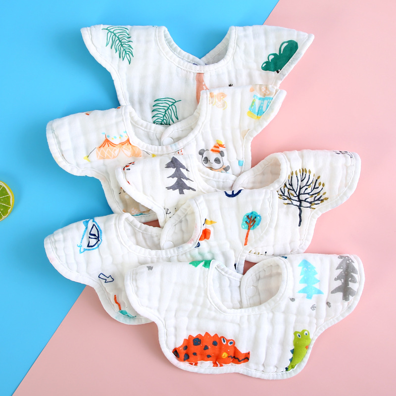8 Layer Muslin Soft Baby Bibs Baby Bandana Dribble 360 Rotate Drool Bibs and Petal Bib Cotton Super Soft Absorbent Bibs Towel