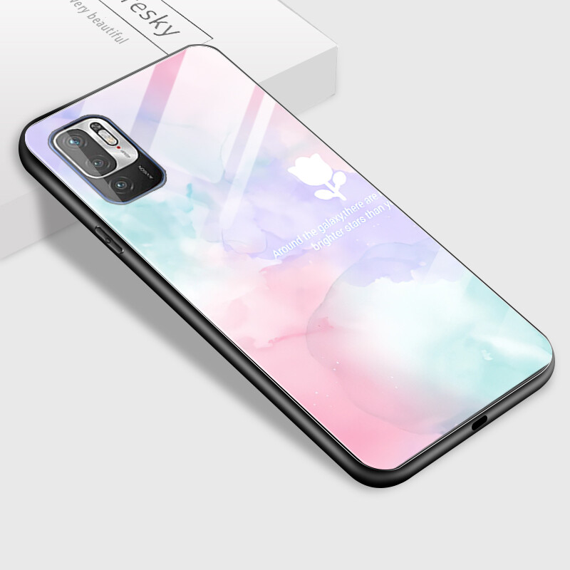 Hard Case For Xiaomi Redmi Note10 Note 10 5G Note10 Pro Note 10S Multicolored Dreamlike Painting Design Shockproof Glossy Case Tempered Glass Back Cover Casing