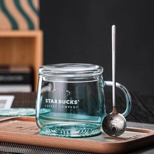Starbuck Macaron Blue Glass Creative Heat-resistant Coffee Cup Cute Girl Milk Office Cup