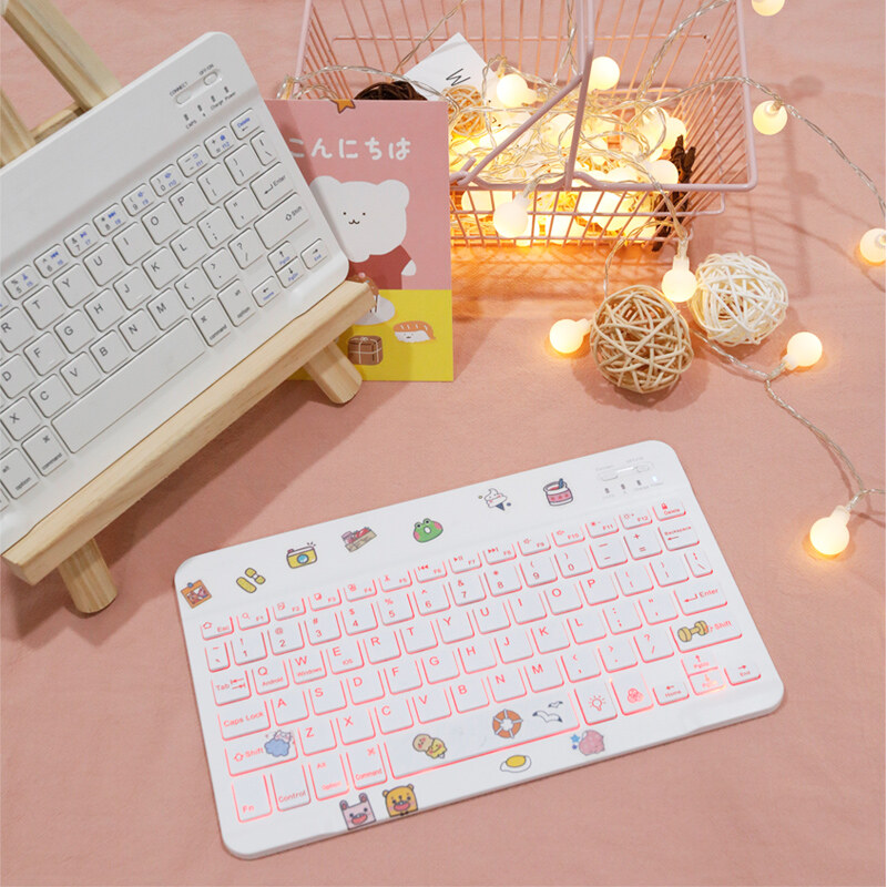 KENKE Bluetooth keyboard iPad wireless keyboard Computer mobile phone ipad keyboard Matte touch Brushed panel  Keyboard ABS Workable Tablets Smart Phones Gaming keyboard computer keyboard Lighting