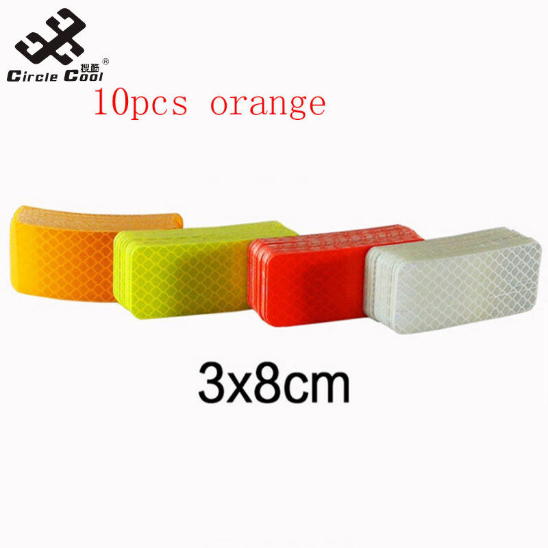 Circle Cool 10pcs Safety Reflective Warning Strip Tape Car Bumper Reflective Strips Secure Reflector Stickers