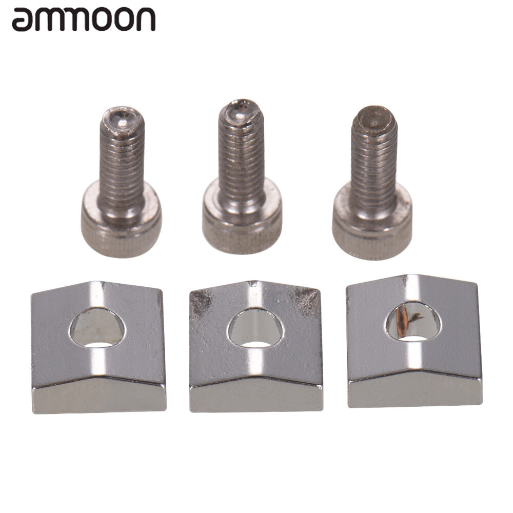 Electric Guitar Tremolo Bridge String Locks Strings Locking System Metal Pack of 3 Sets silver+ black color