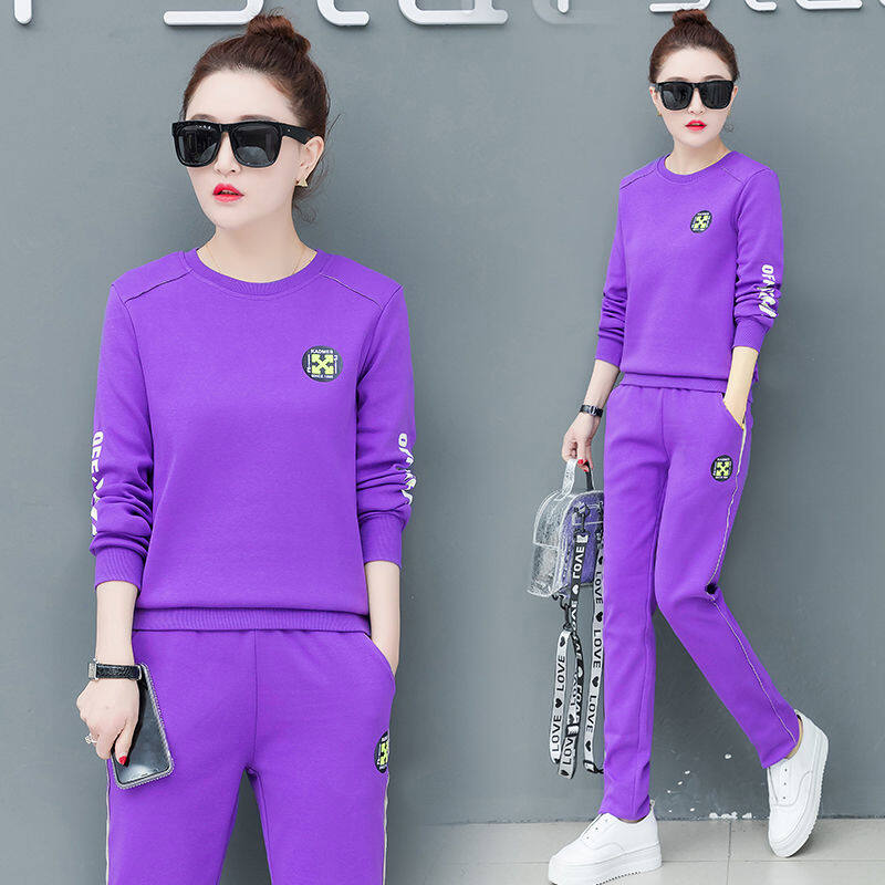 Casual Suit Female 2021 Spring and Autumn New Loose Round Neck Long Sleeve Hoodies and Pants Two-piece Suit Fashion Sport Set
