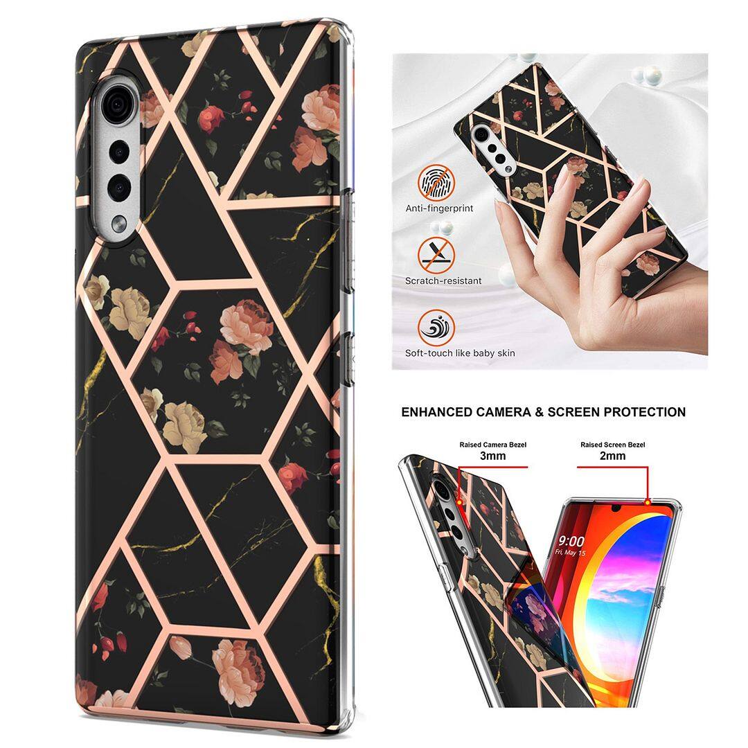 FAYANGRIES Dành Cho LG Velvet 5G Ốp Lưng (6.8 "), Ốp Lưng Silicon TPU Mềm Mới Ốp Điện Thoại Hoa Cẩm Thạch Giảm Xóc Da Tiện Dụng Thời Trang