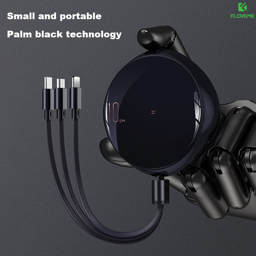 Floveme usb cable 3 in 1 for huawei mate 40 pro, samsung z flip 3 micro usb type c, 3 in 1, charging cable, 1m, for iphone 14 pro max 13, 12