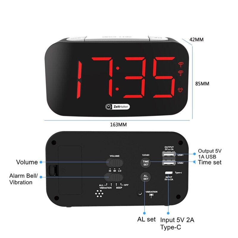 Extra Loud Alarm Clock with Bed Shaker, Vibrating Alarm Clock for