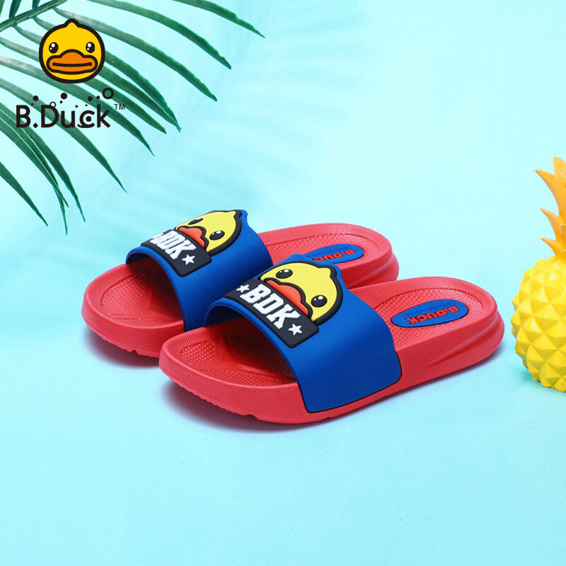 B.duck Children's Slippers Three Color Little Yellow Duck Children's Shoes Children's Sandals and Slippers 2023 Summer New Boys and Girls'