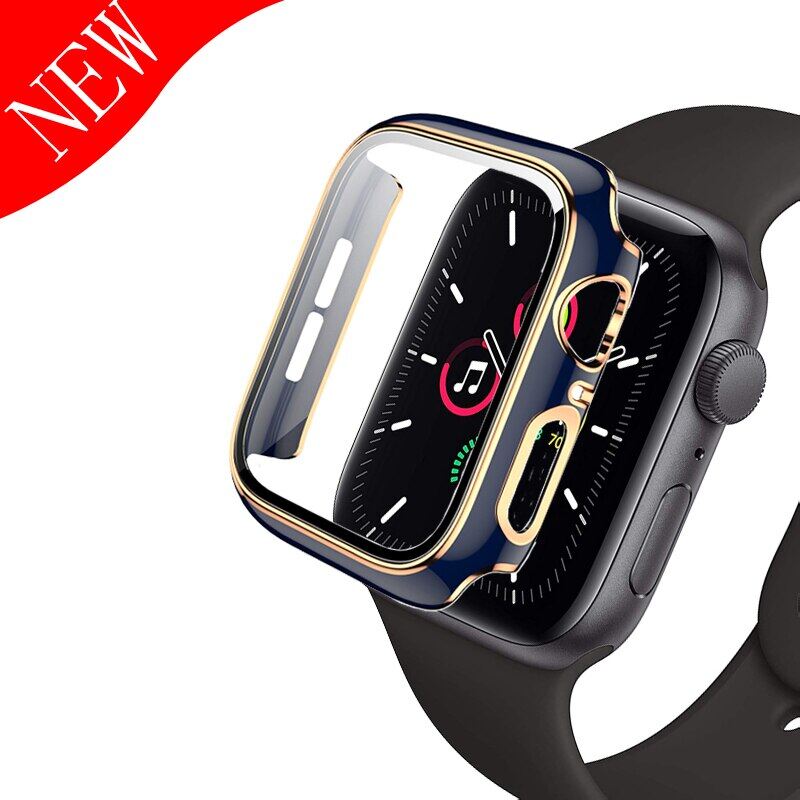 Protective film+case for apple watch 8/7/6/SE/5/4/3/2 44mm 40mm 42mm 38mm 49mm matte Plastic cover hard frame with glass for i Watch Ultra 49mm