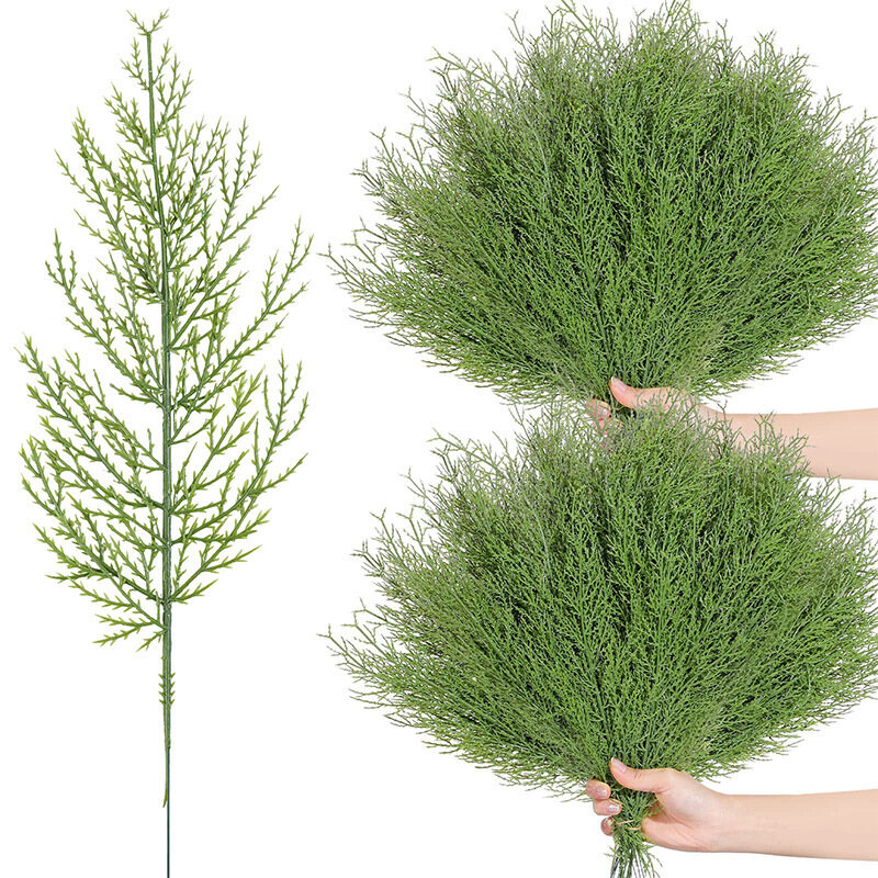 Polocat 1-20pcs Artificial Pine Branches Fake Plant Leaves Green Pine Tree Branches Christmas Tree Ornaments New Year Party Decoration