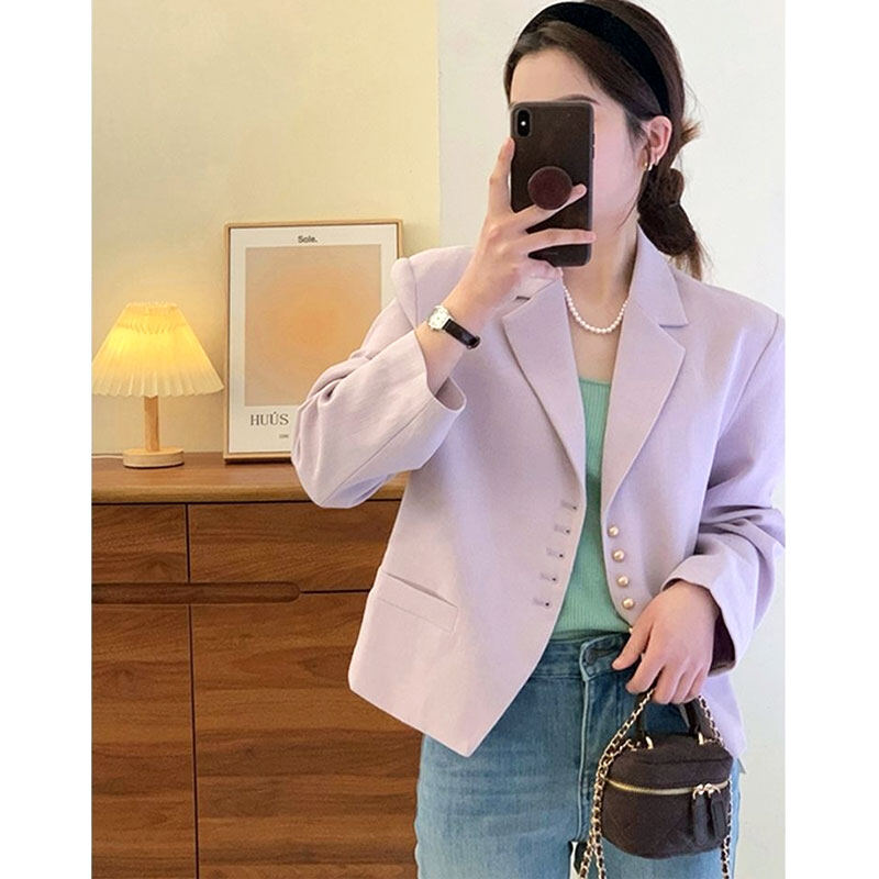 RULINWOODS Áo blazer nữ thời trang Hàn Quốc Blazer