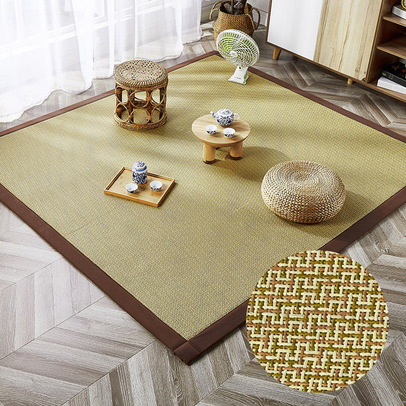 Japanese Style Rattan Mat Tatami Summer Carpet Home Living Room Bedroom Floor Mat Children Baby Crawling Mat Homestay Hotel Carpet Rug Living Room Home Decor Tatami Anti Slip floor mat/Tatami Carpet/Karpet