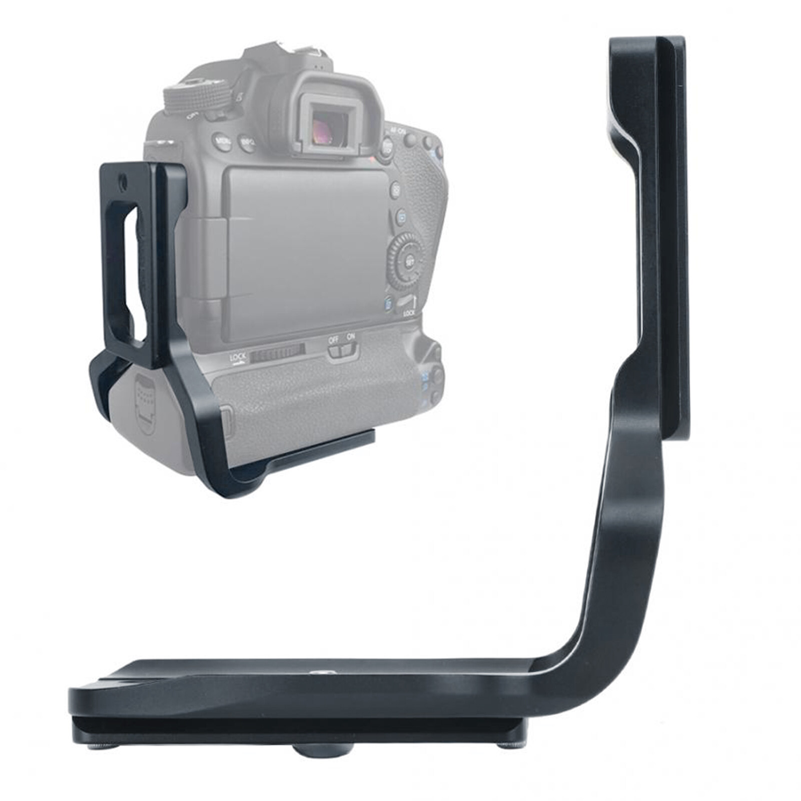 L-Shaped ยิงกล่องแบตเตอรี่ Quick Release Plate สำหรับ Canon 70D 80D 90D กล้อง