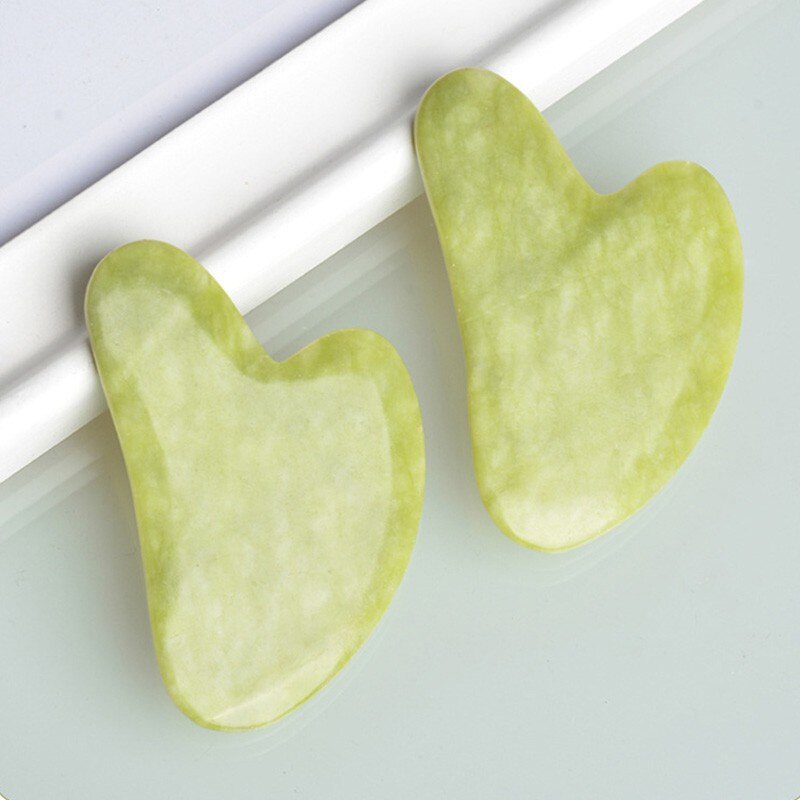 SUAKE 2 In 1 Rose Quartz Jade Roller Flower Pole Face Lifting Massager Facial Manual Massage Heart-shaped Guasha Set Anti-wrink Skin Care Tools