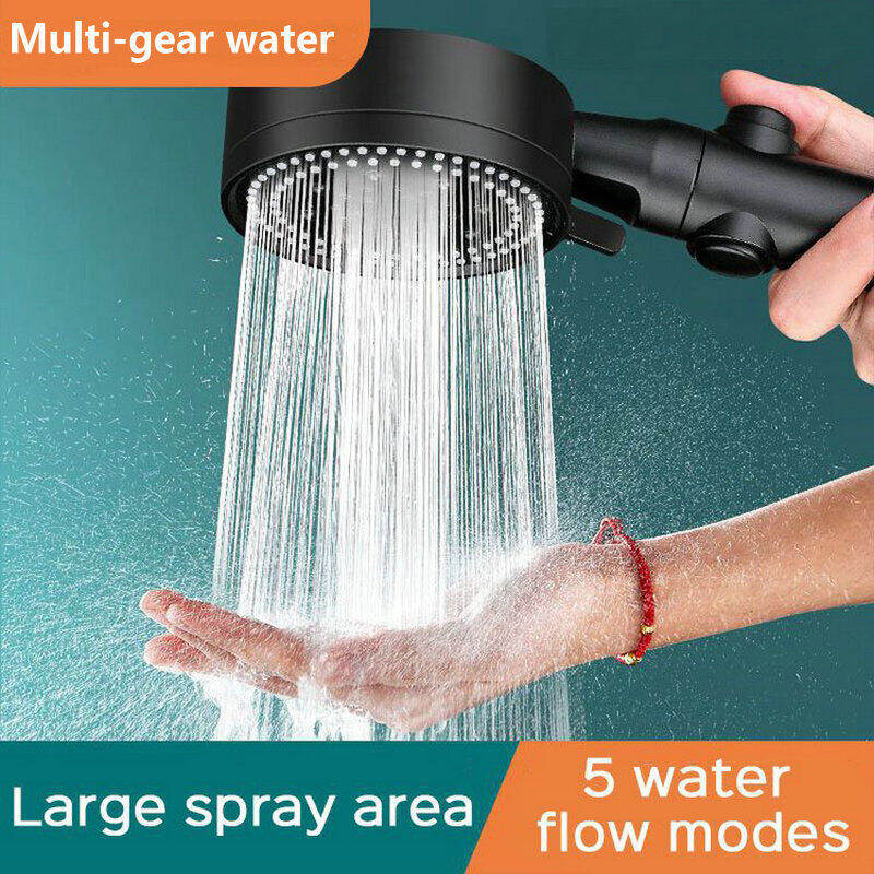 Multifunctional High Pressure Shower Head with 5 Modes Adjustable Shower Shower Bathroom Accessories