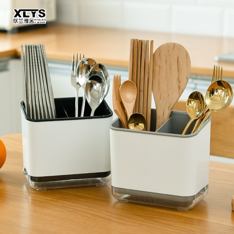XINLANYASHE chopstick holder cutlery holder fork and chopstick storage removable chopstick holder Chopsticks rack, spoon-shaped chopsticks rack, multi-purpose for household use, with chopsticks storage box