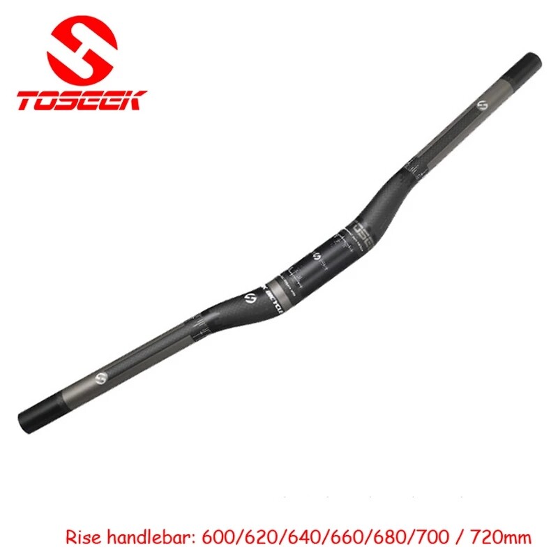 Toseek Ultralight Full Carbon Fiber MTB mountain bicycle Handlebar Bike MTB Bicycle rise flat handlebar 3K matte 31.8mm Cycling parts