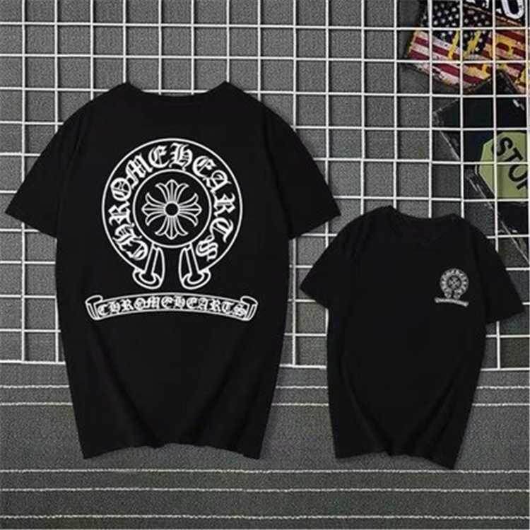 Summer Unisex Chrome T-Shirt Short Sleeve Fashion Hearts T-Shirts