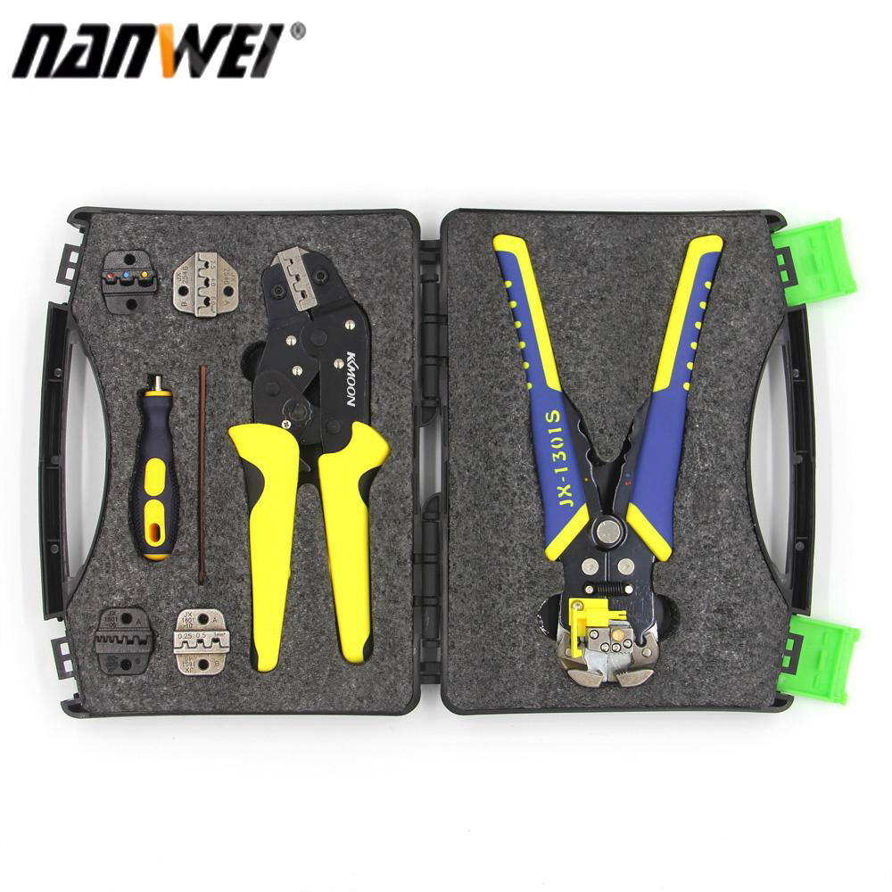 KK-moon Professional Wire Crimpers Multifunctional Engineering Ratcheting Terminal Crimping Pliers Wire Strippers Bootlace Ferrule Crimper Tool Cord End Terminals Pliers Kit