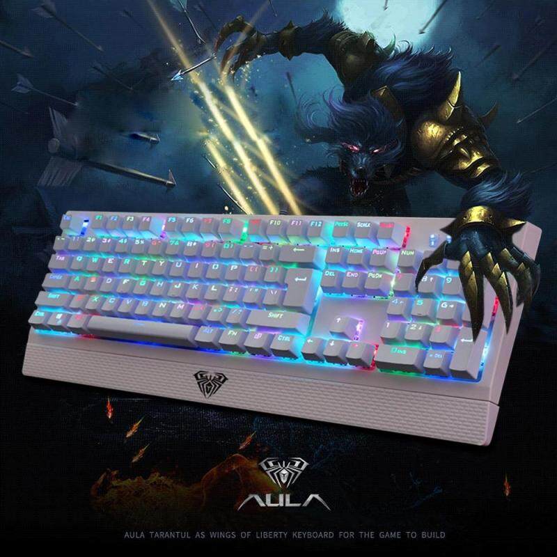 AULA Wings of Liberty Series RGB Light Backlit USB Wired Mechanical Axis Gaming Keyboard(White) Singapore