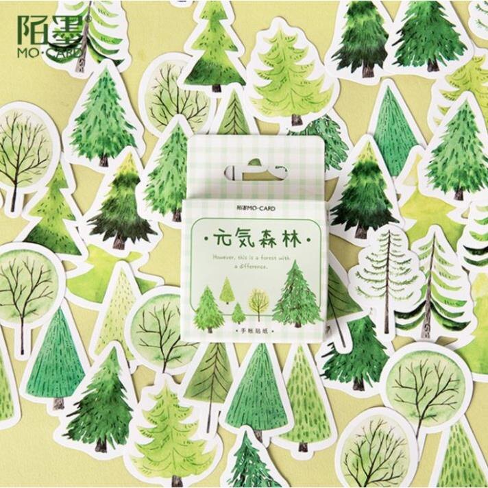 Bộ 45 sticker dán hình cây trang trí e63