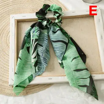 Diy Bow Streamers Elastic Hair Scrunchie Knotted Ribbon Ponytail