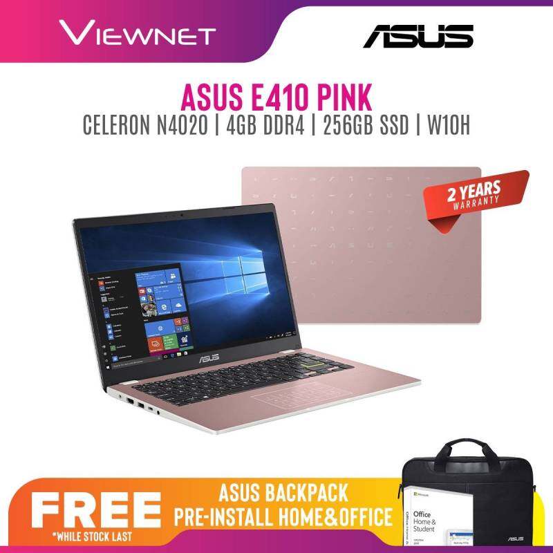 ASUS VIVOBOOK E410M-ABV016TS E410M-ABV017TS E410M-ABV018TS LAPTOP INTEL CELERON N4020 4GB DDR4 256GB SSD INTEL UHD GRAPHIC 14 HD BLUE / WHITE / PINK PRE-INSTALLED OFFICE 2 YEARS ASUS WARRANTY Malaysia