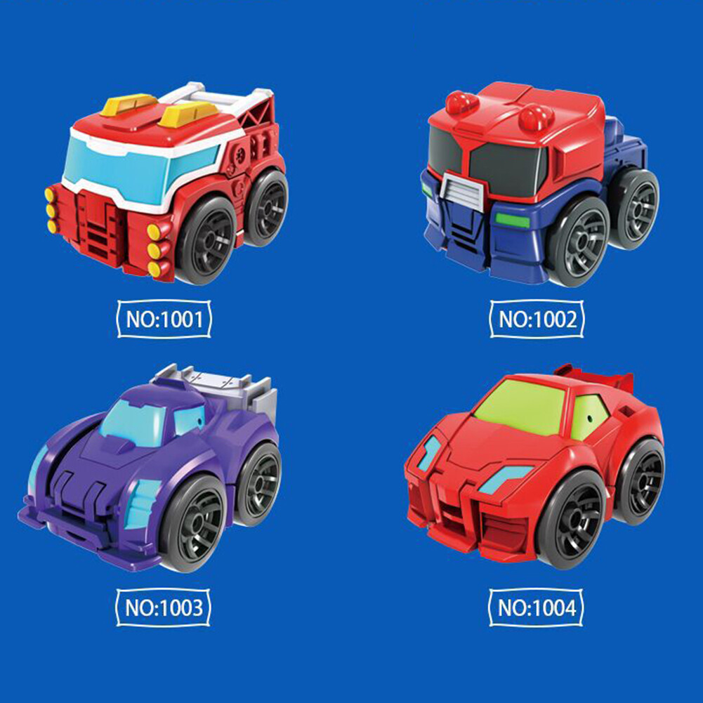 Robot Xe Hơi Biến Hình Mini, Mô Hình Xe Tải Quán Tính Biến Đổi Tương Tác Bé Đồ Chơi