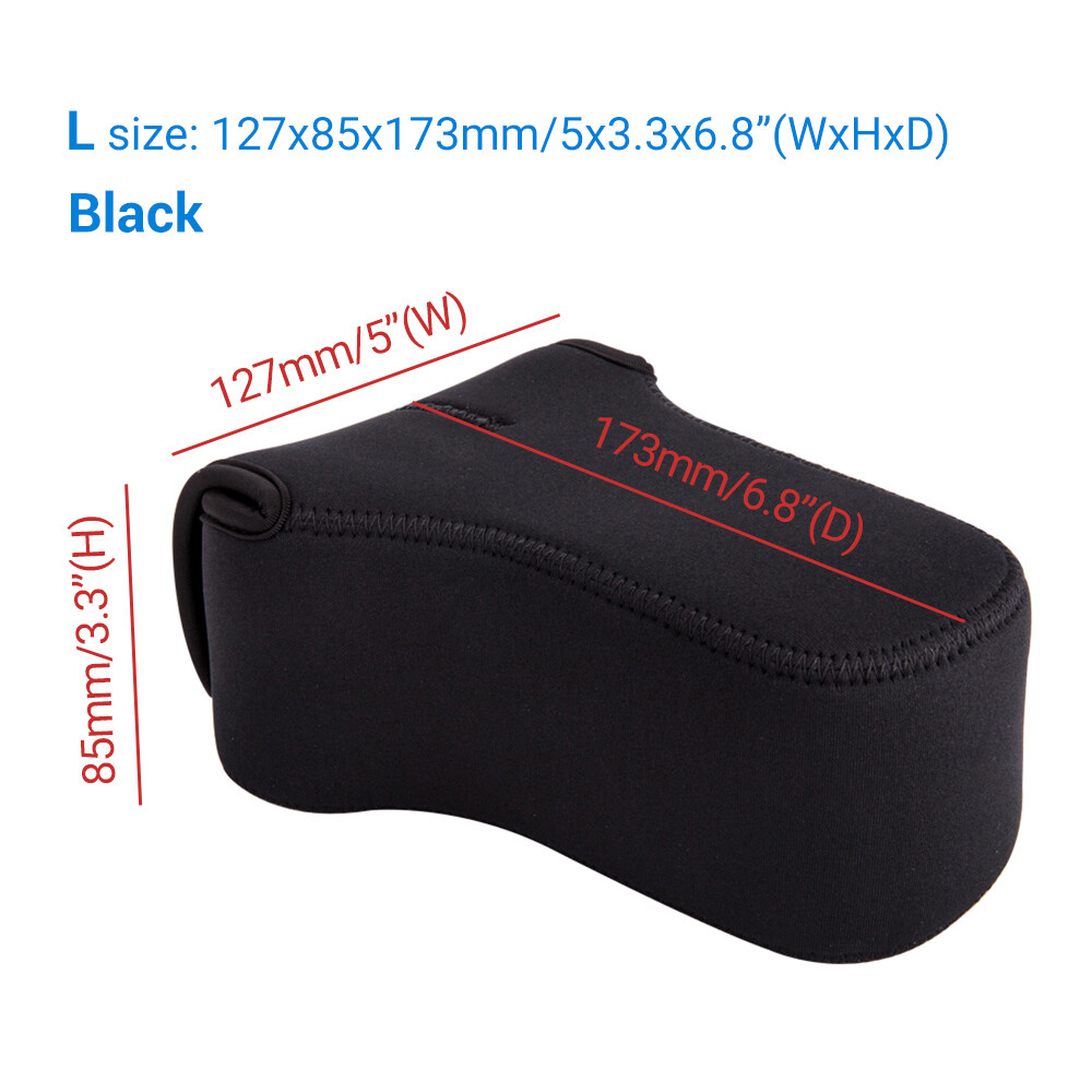 JJC Camera Case Neoprene Waterproof Lens Pouch Bag Camera Protector for Fujifilm XE4 XT30II XA3 XA2 XA1 with 35mm Lens, for Fujifilm XS10 XT30 XT20 XT10 with 16-50mm Lens, for Olympus E-PL8, for Canon EOS M50, M5, for Sony ZV-E1 a7C Camera