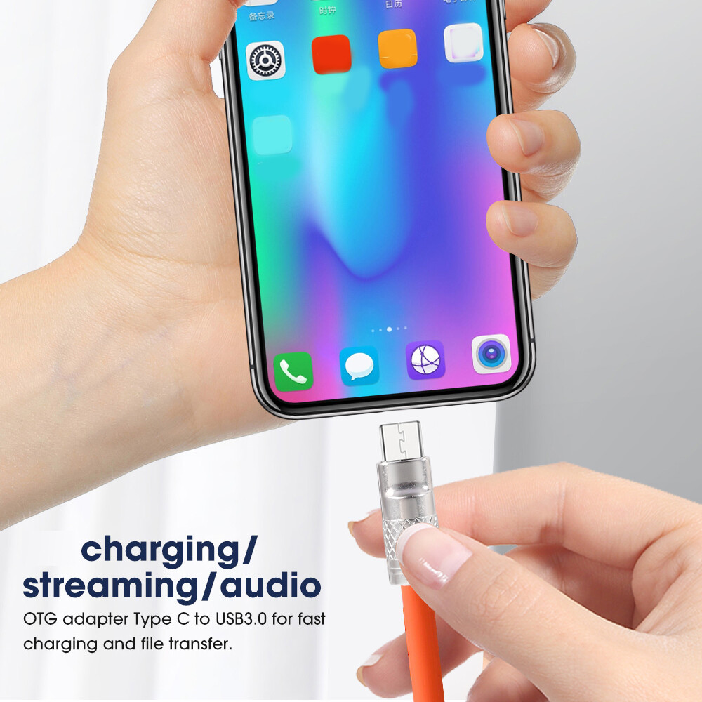 120W 6A sạc siêu nhanh loại USB dữ liệu C cáp cho trò chơi cho Xiaomi Huawei Oneplus Samsung POCO sạc Silicone lỏng USB C Cáp