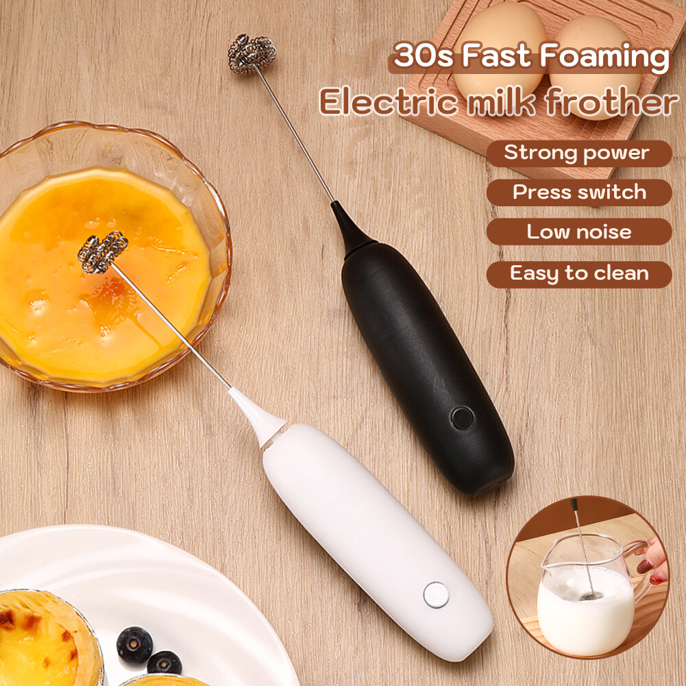 Electric Milk Frother Battery Operated Handheld Milk Foamer Egg Beater Wireless Foam Maker Drink Mixer Cooking Accessories