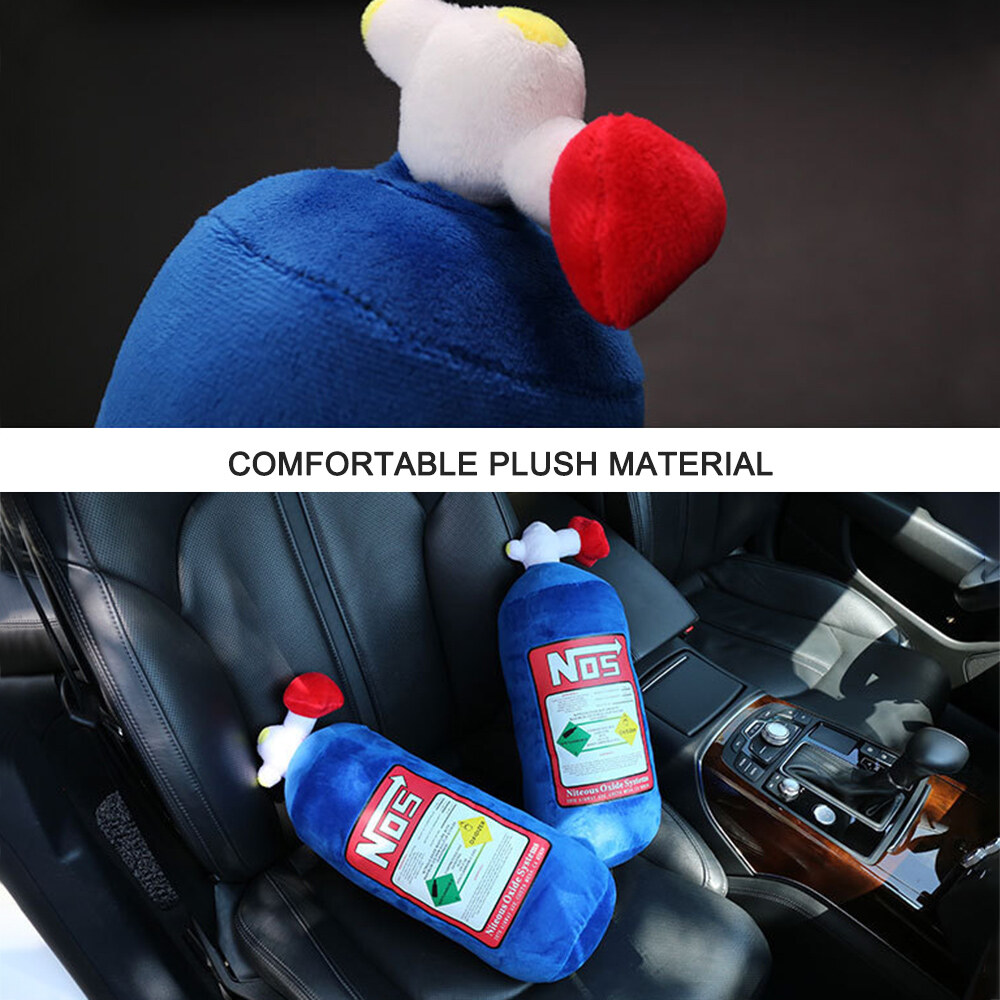NOS Nitrous Oxide Bottle Pillow Car Decor Backrest Cushion Creative Plush Pillow