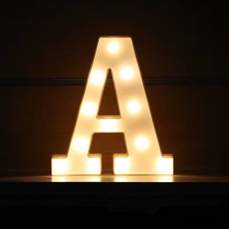 Creative DIY Luminous LED Letter Lights Alphabet Number Light for Holiday Home Wedding Birthday Valentines Day Party Decoration